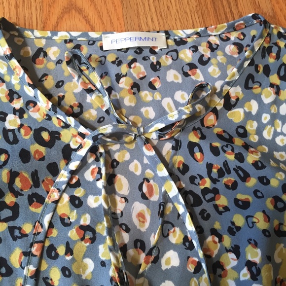 SOLD** Teal Animal Print Faux Wrap Mini Dress - Picture 5 of 6